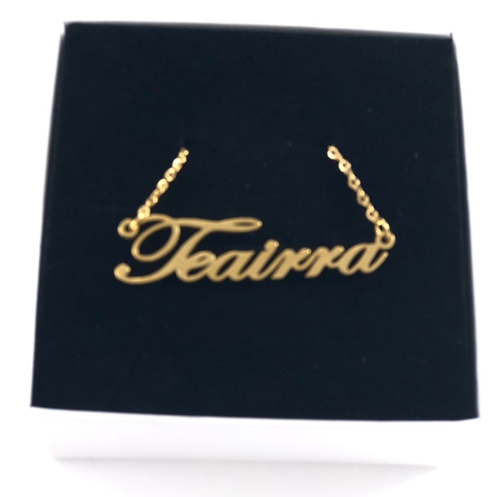 14K Gold Plated Name Necklace - Teairra